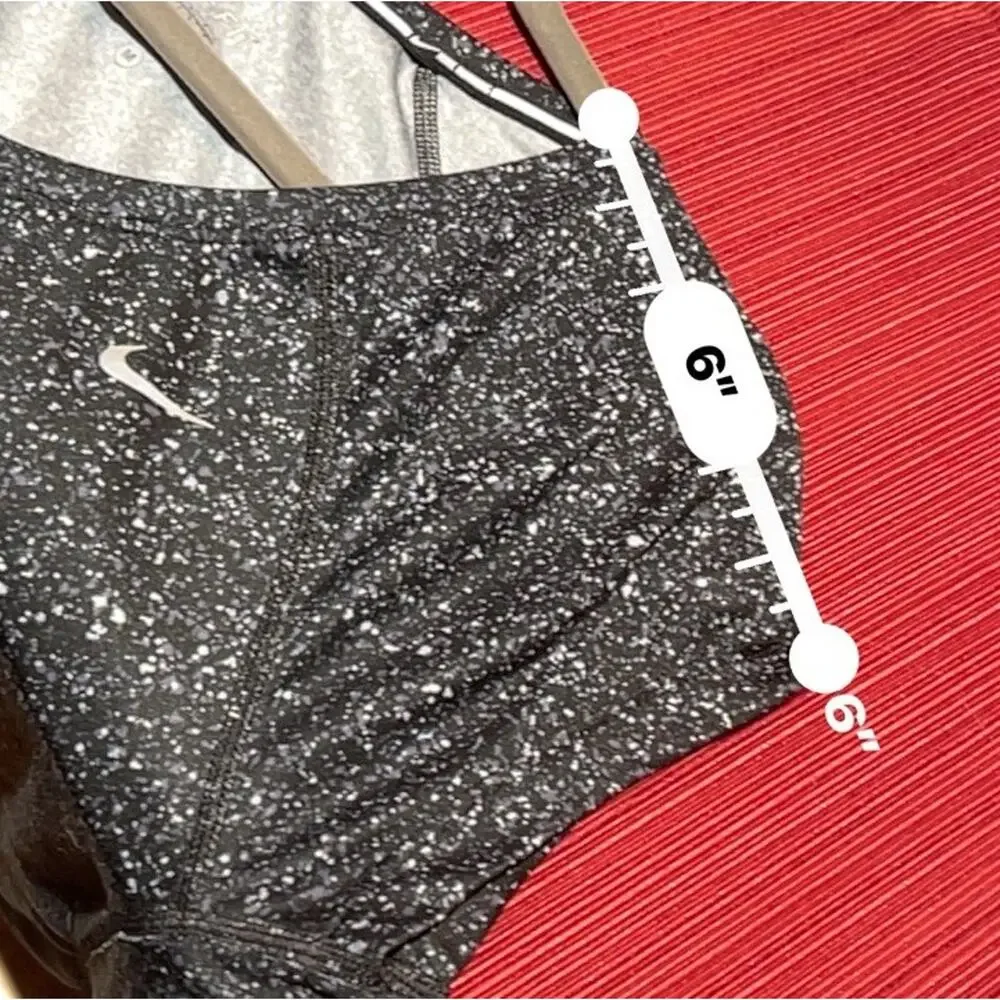 ✔ Nike Dri-Fit Running Shirt Womens M Black Space Dye Speckled Short Sleeve